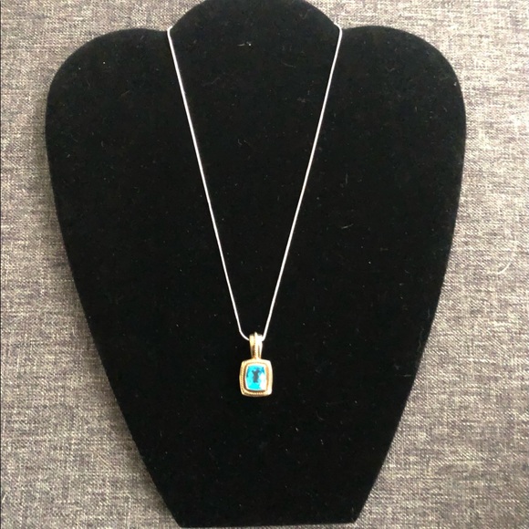 NIB Signed STS sterling silver ornate blue topaz necklace and earrings.S2 - Picture 5 of 9